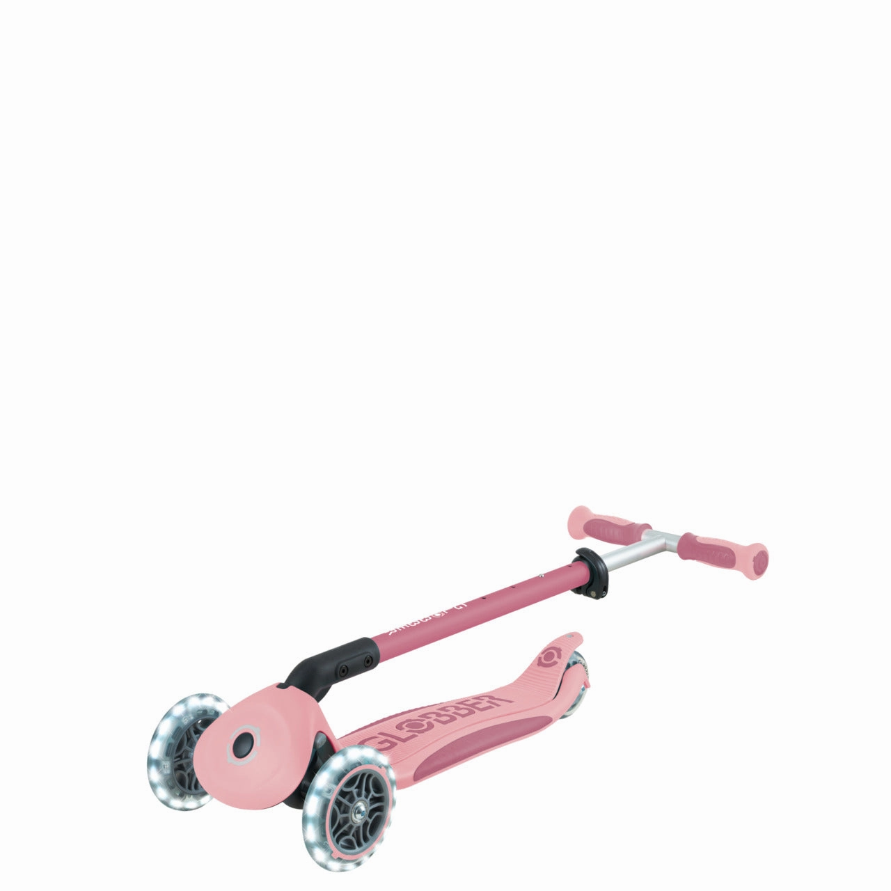 Globber Go Up Deluxe Lights 360  - Pastel Pink / Deep Pastel Pink (15M - 9Y )