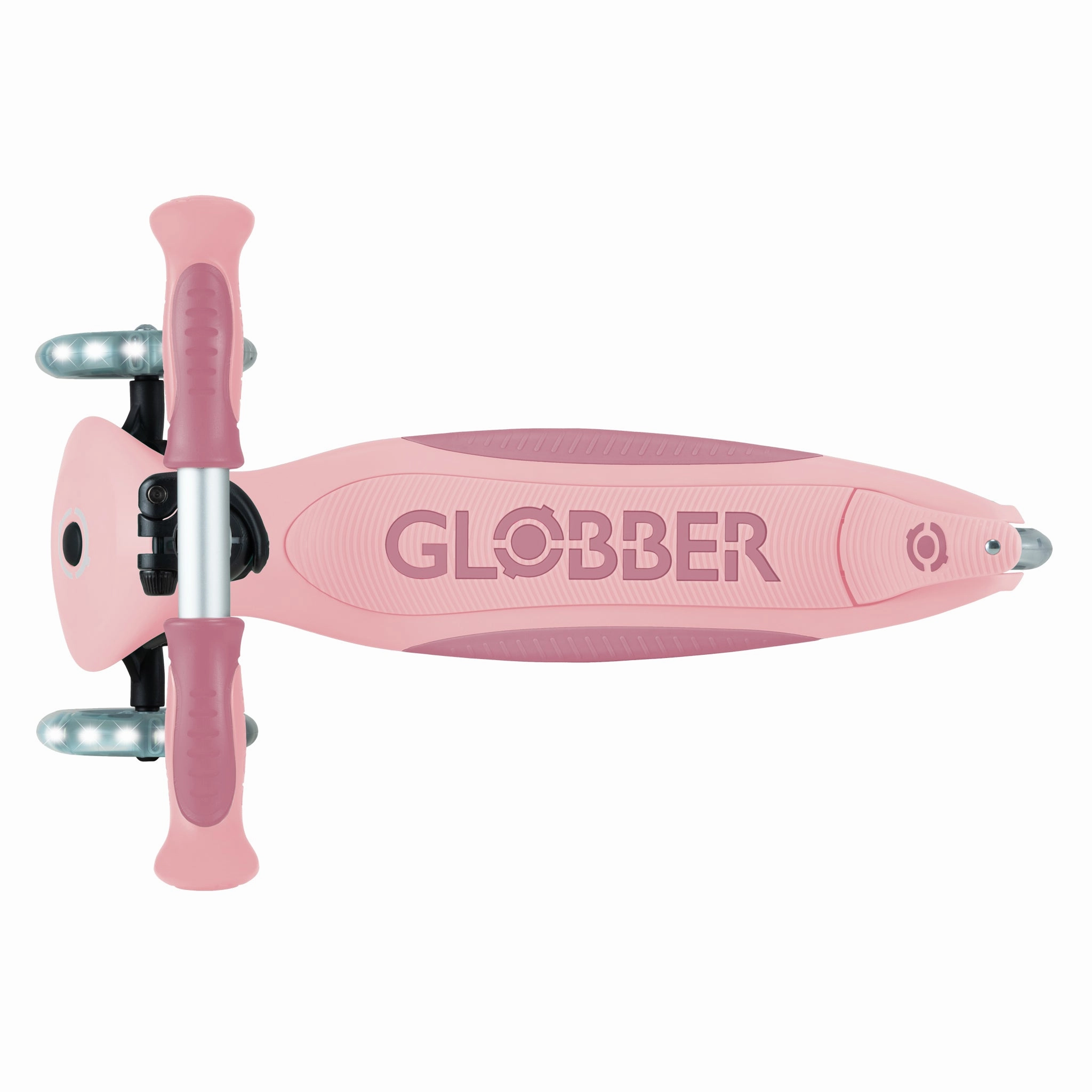 Globber Go Up Deluxe Lights 360  - Pastel Pink / Deep Pastel Pink (15M - 9Y )
