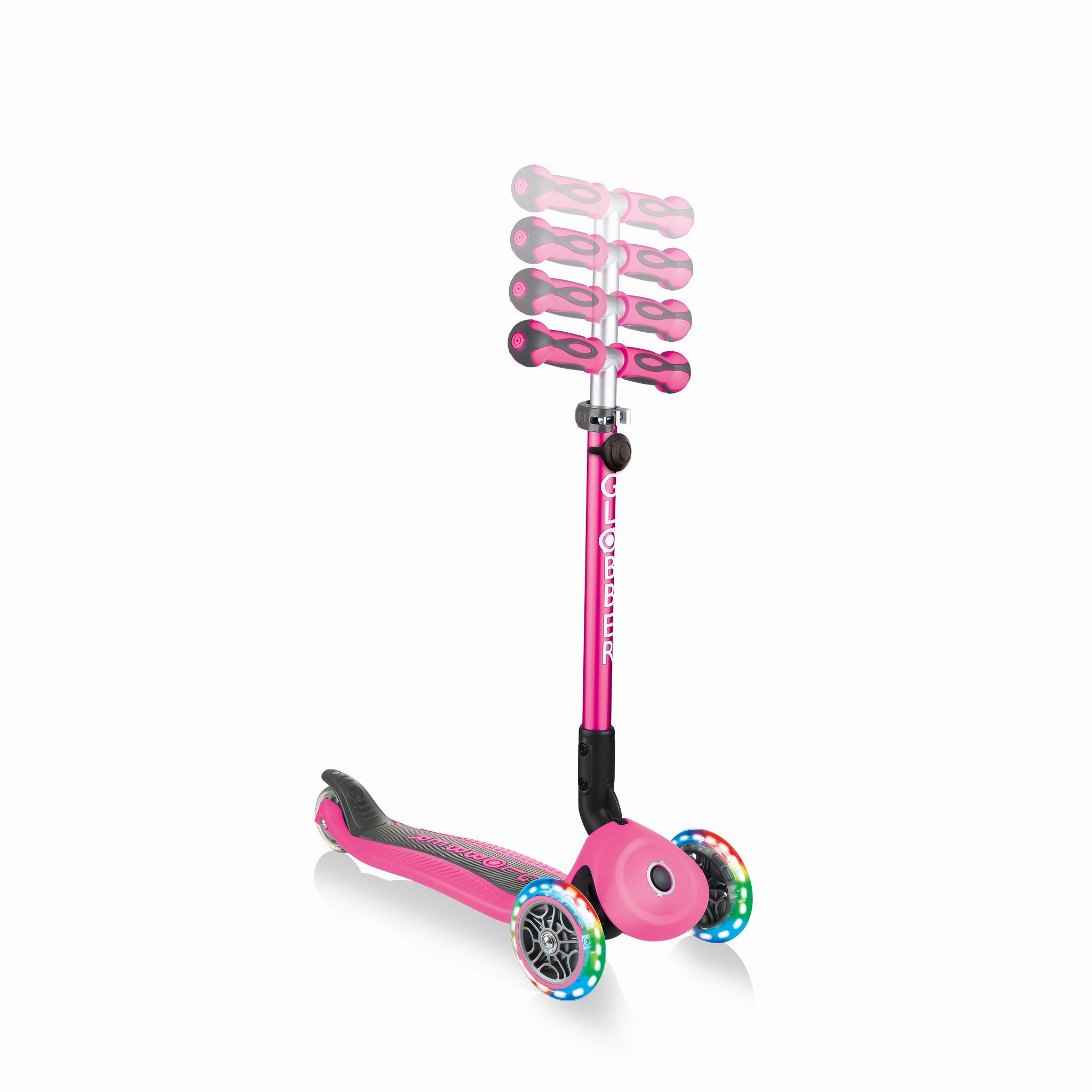 Globber Go Up Deluxe Lights  - Deep Pink (15M - 9Y)