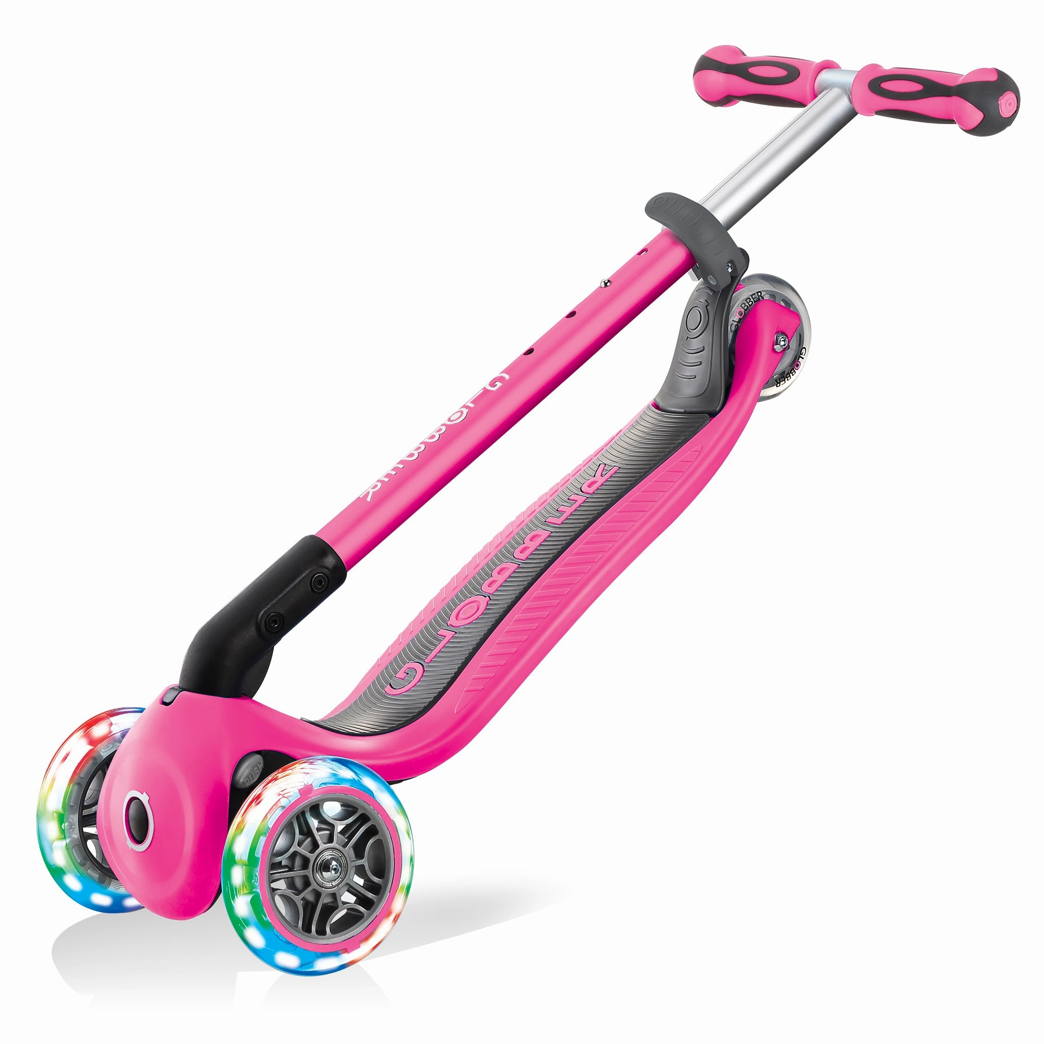 Globber Go Up Deluxe Lights  - Deep Pink (15M - 9Y)