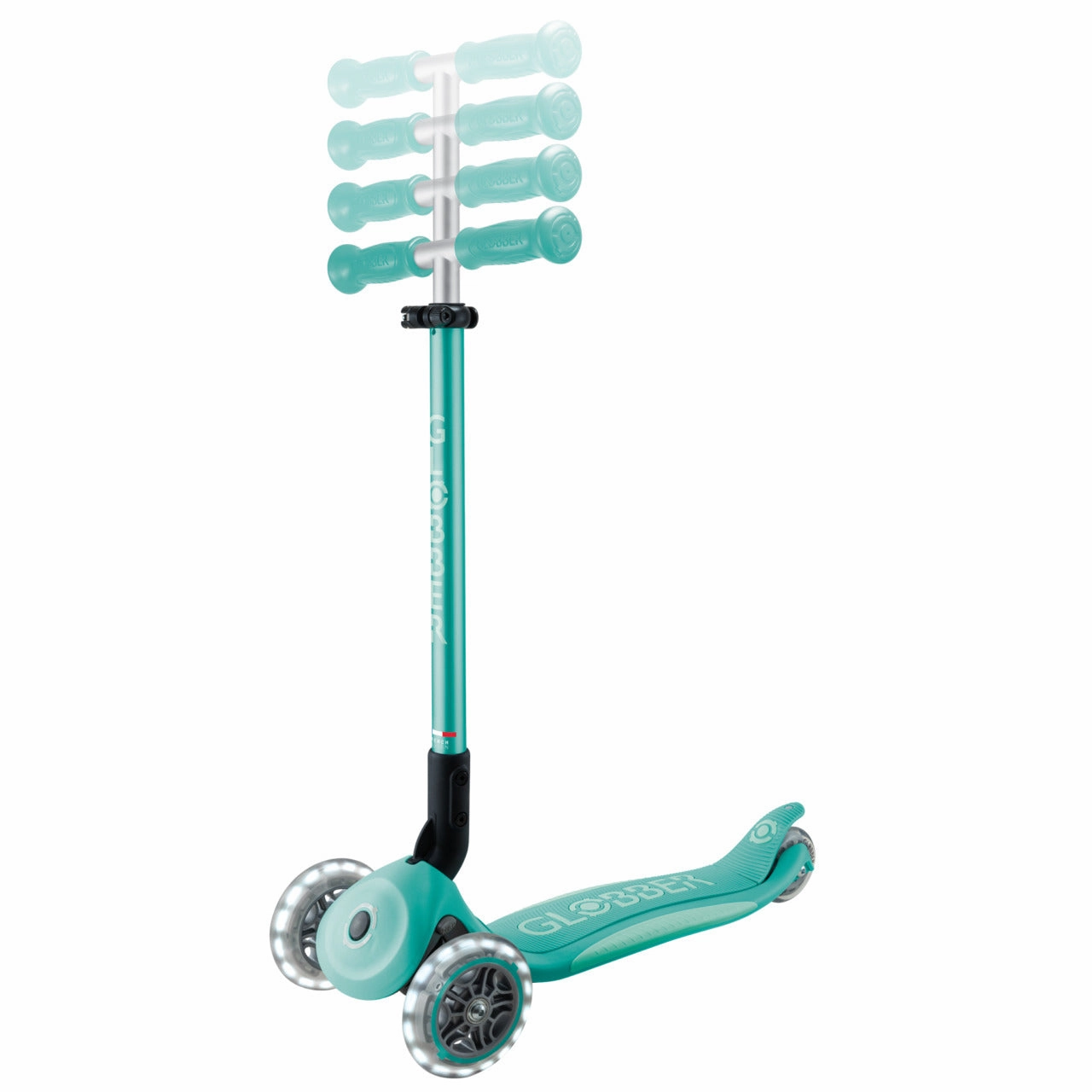 Globber Primo Foldable Plus Lights V2  - Dark Mint / Mint (3 - 9Y )