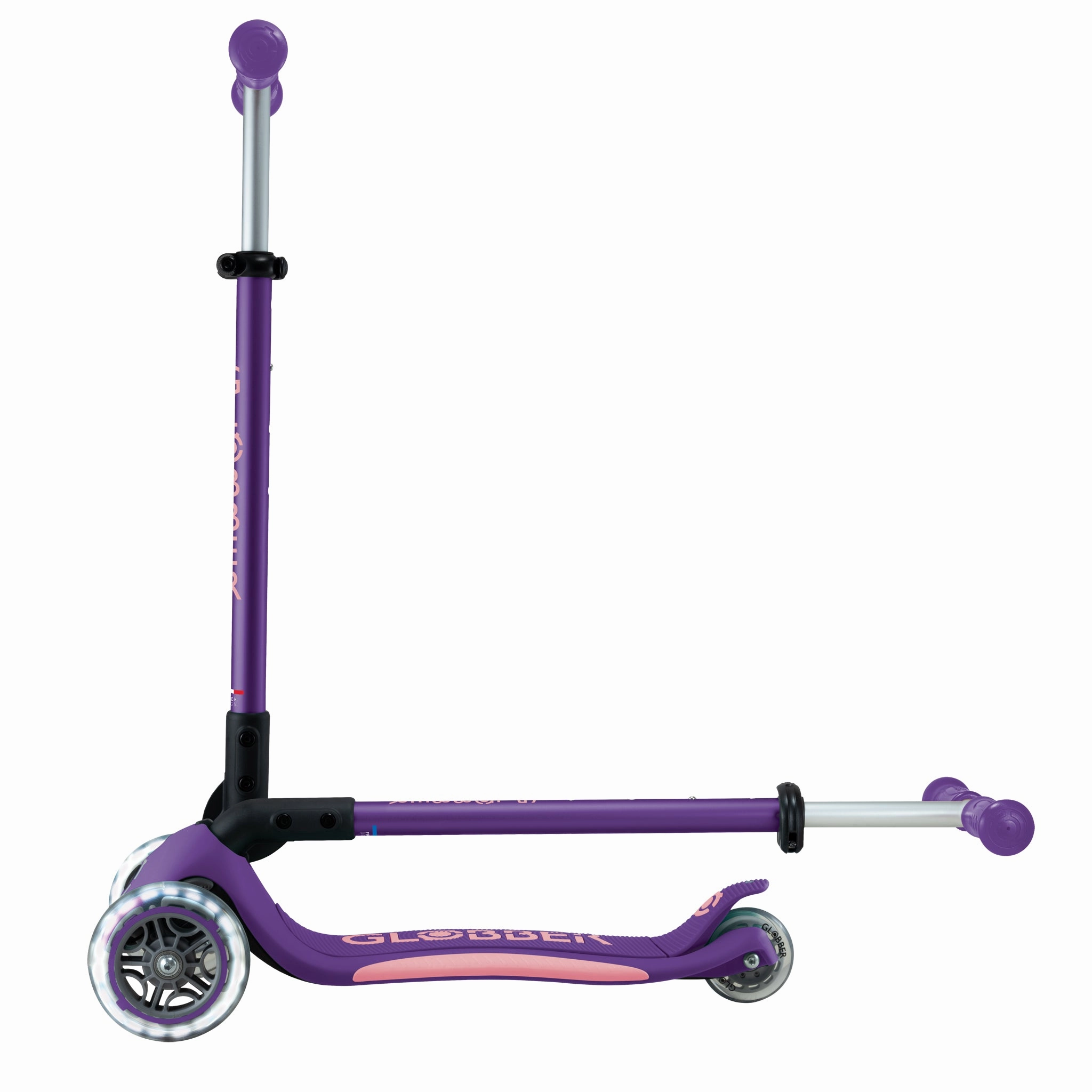 Globber Primo Foldable Plus Lights V2  - Purple / Pastel Pink (3 - 9Y )