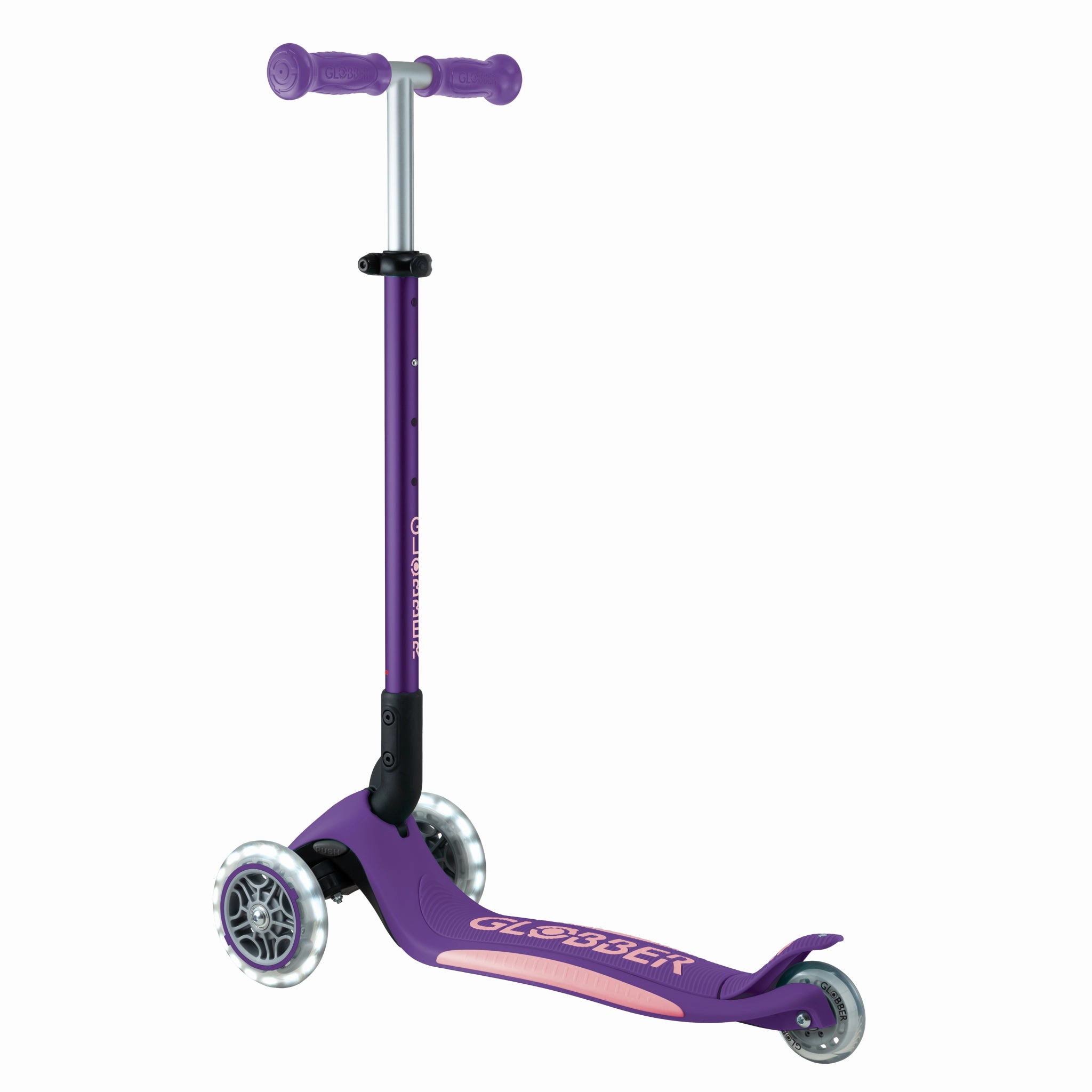 Globber Primo Foldable Plus Lights V2  - Purple / Pastel Pink (3 - 9Y )