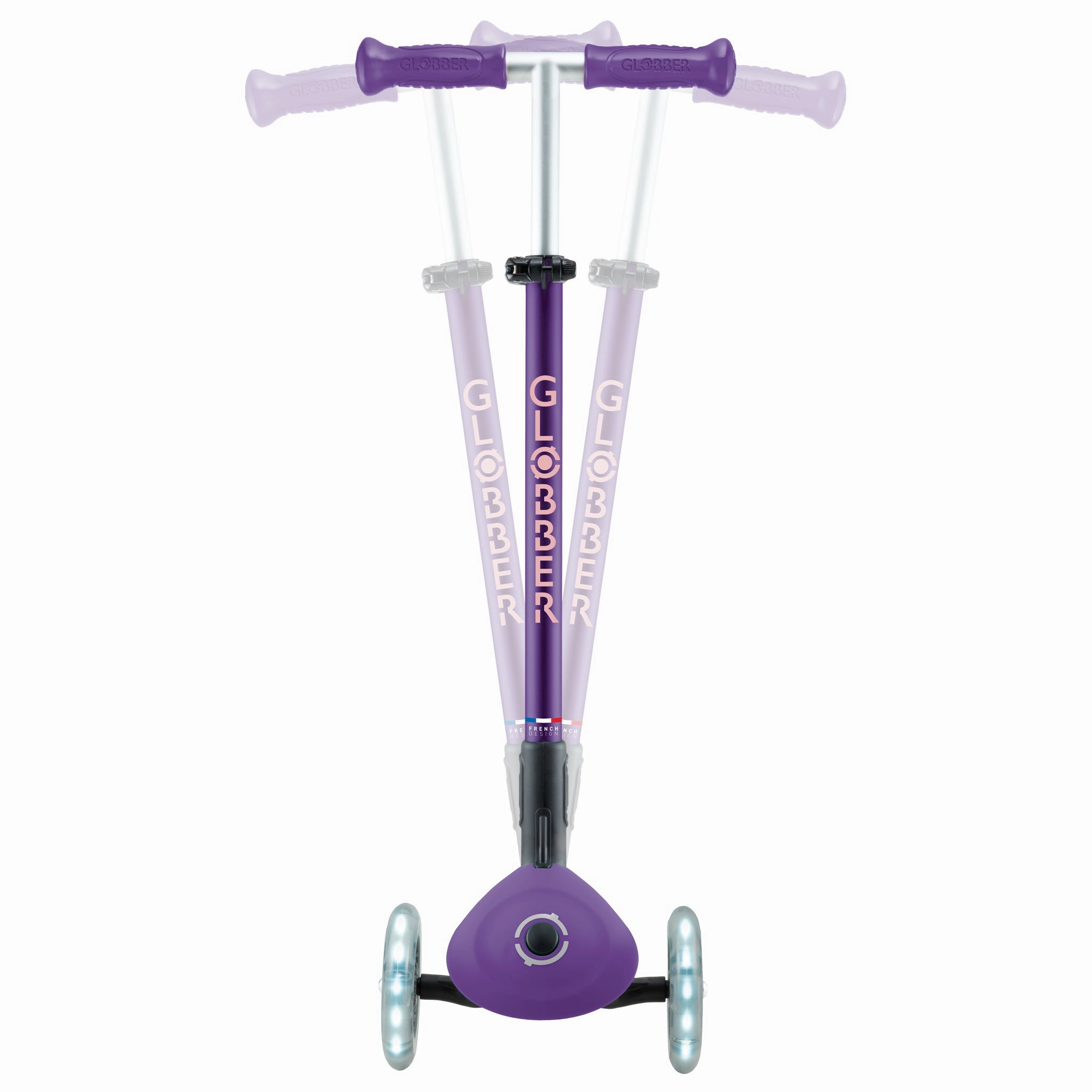 Globber Primo Foldable Plus Lights V2  - Purple / Pastel Pink (3 - 9Y )