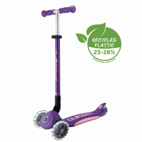 Globber Primo Foldable Plus Lights V2  - Purple / Pastel Pink (3 - 9Y )