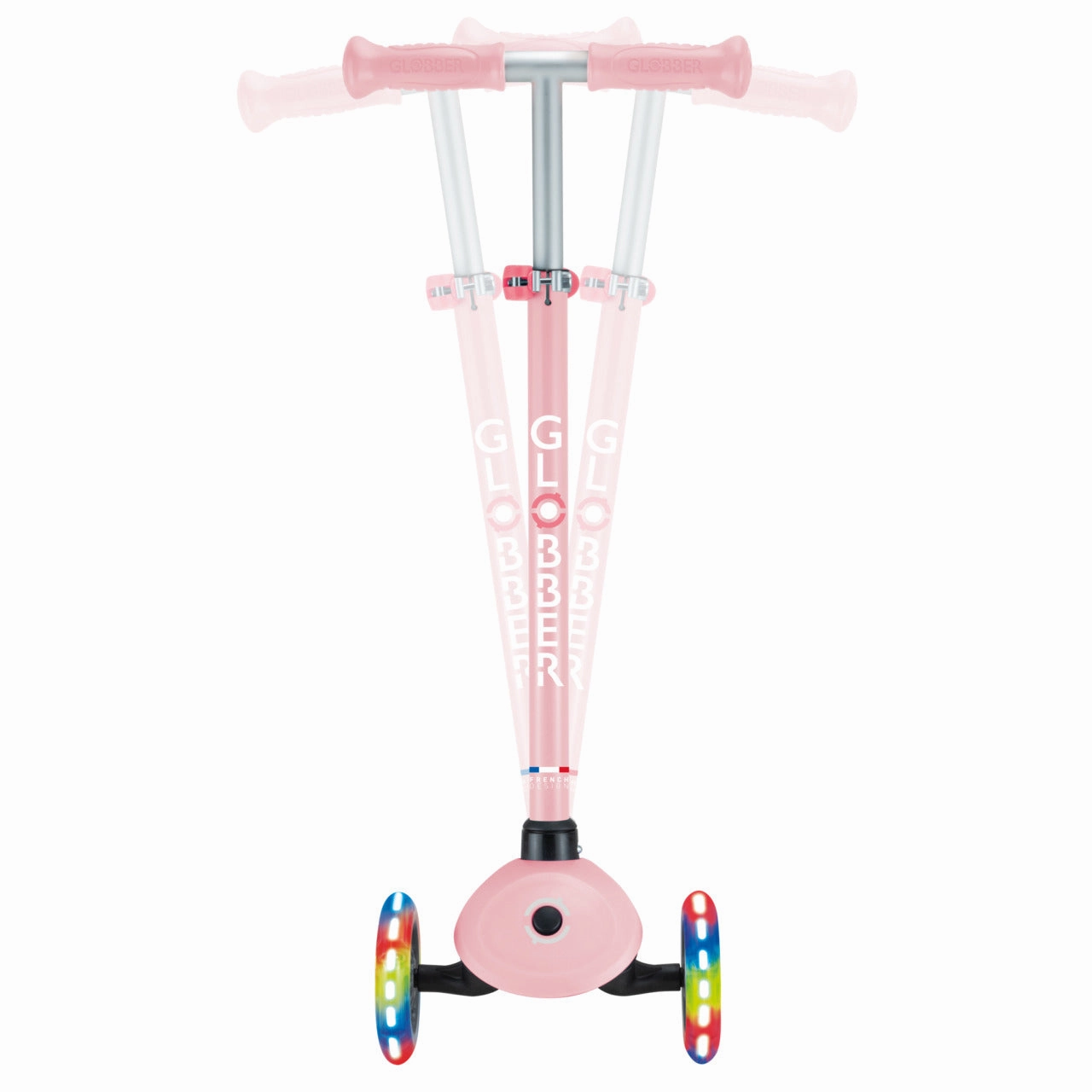 Globber Primo Lights V2  - Pastel Pink / Coral Pink (3 - 7Y )
