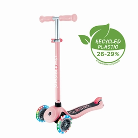Globber Primo Lights V2  - Pastel Pink / Coral Pink (3 - 7Y )