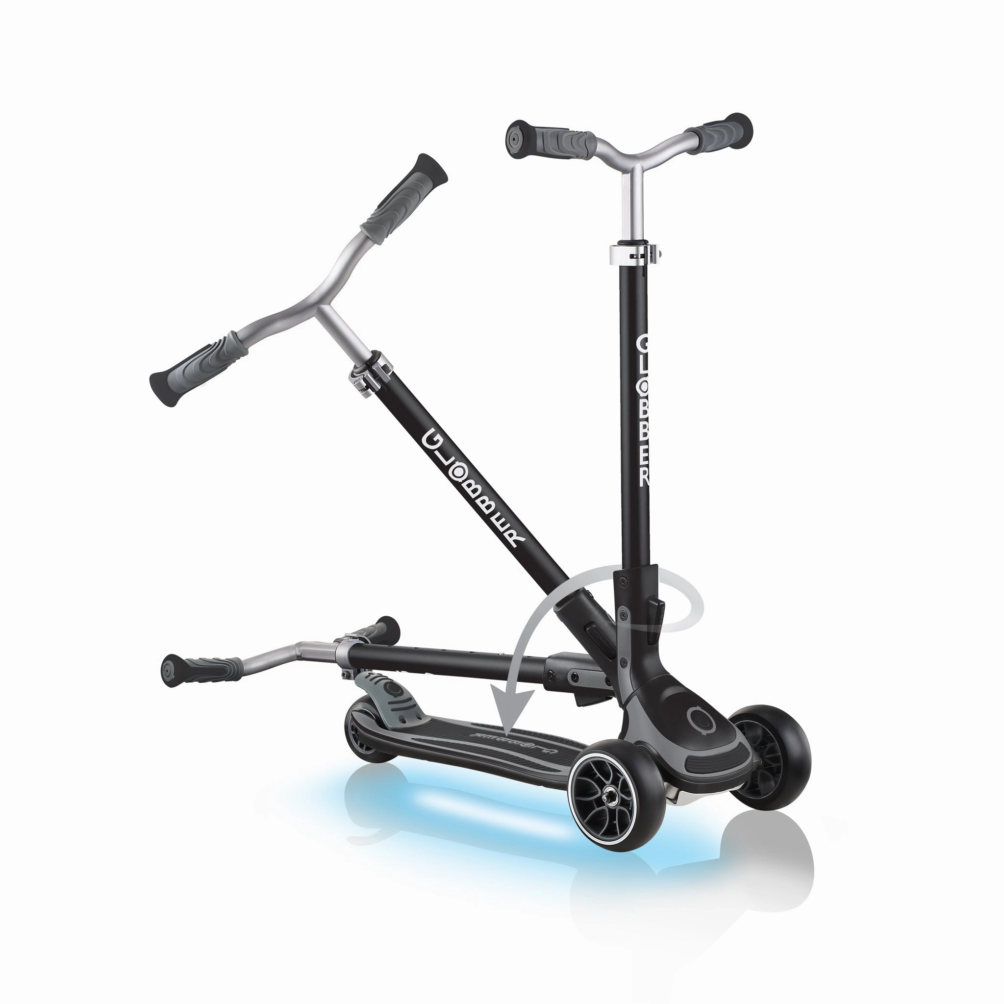 Globber Ultimum Lights  - Black / Charcoal Grey (5Y )