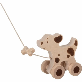 Goki Brown Pull-Along Animal Dog
