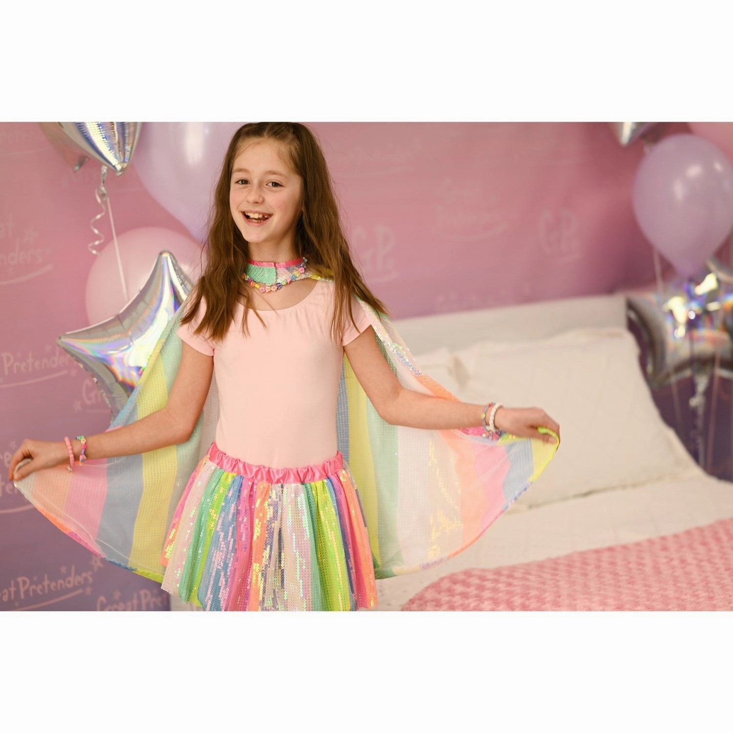 Great Pretenders Stripy Sequins Skirt, SIZE US 4-6
