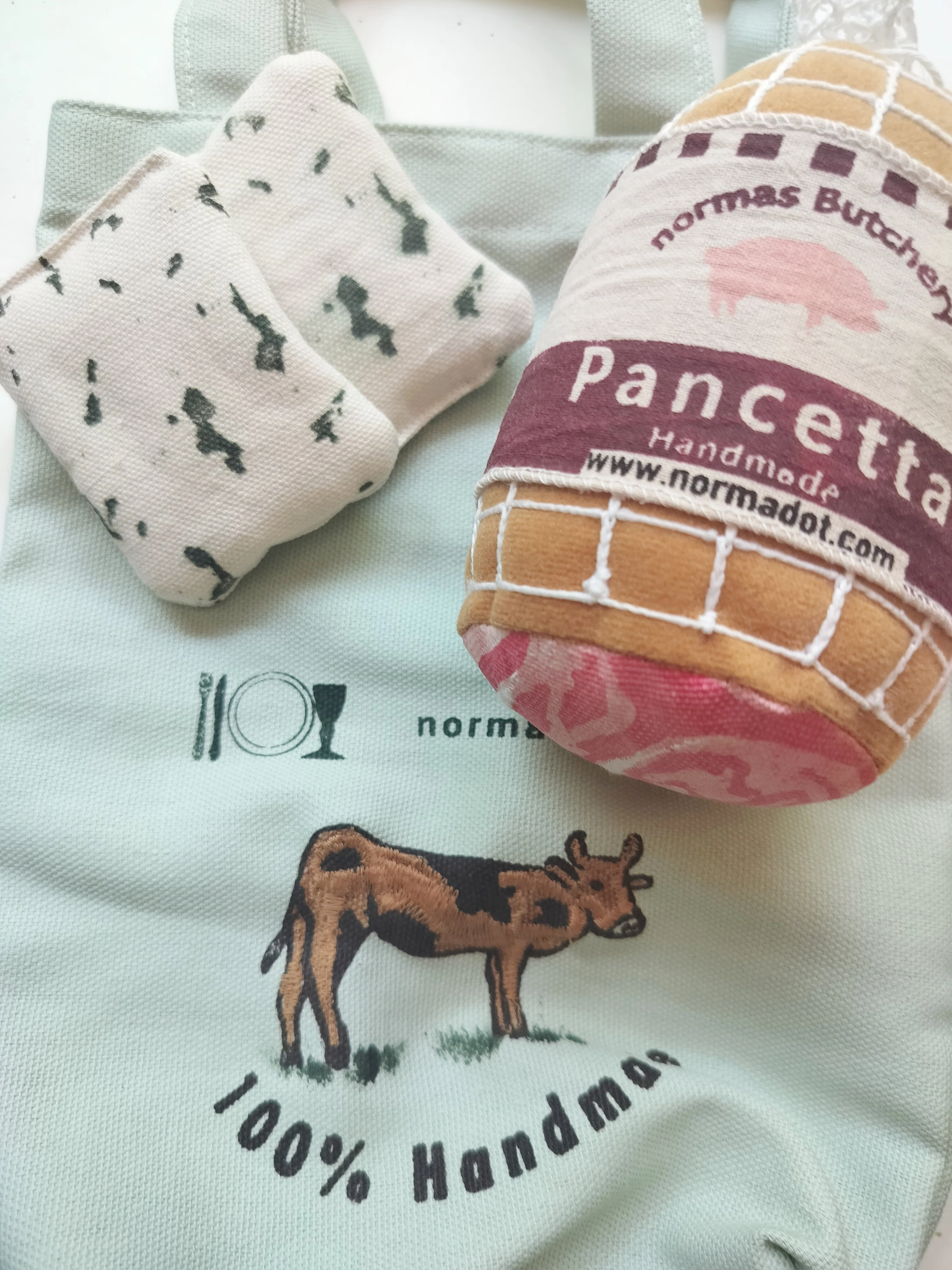 Handmade Soft Deli Play Food Set  Cotton Canvas & Velvet Pretend Food for Kids