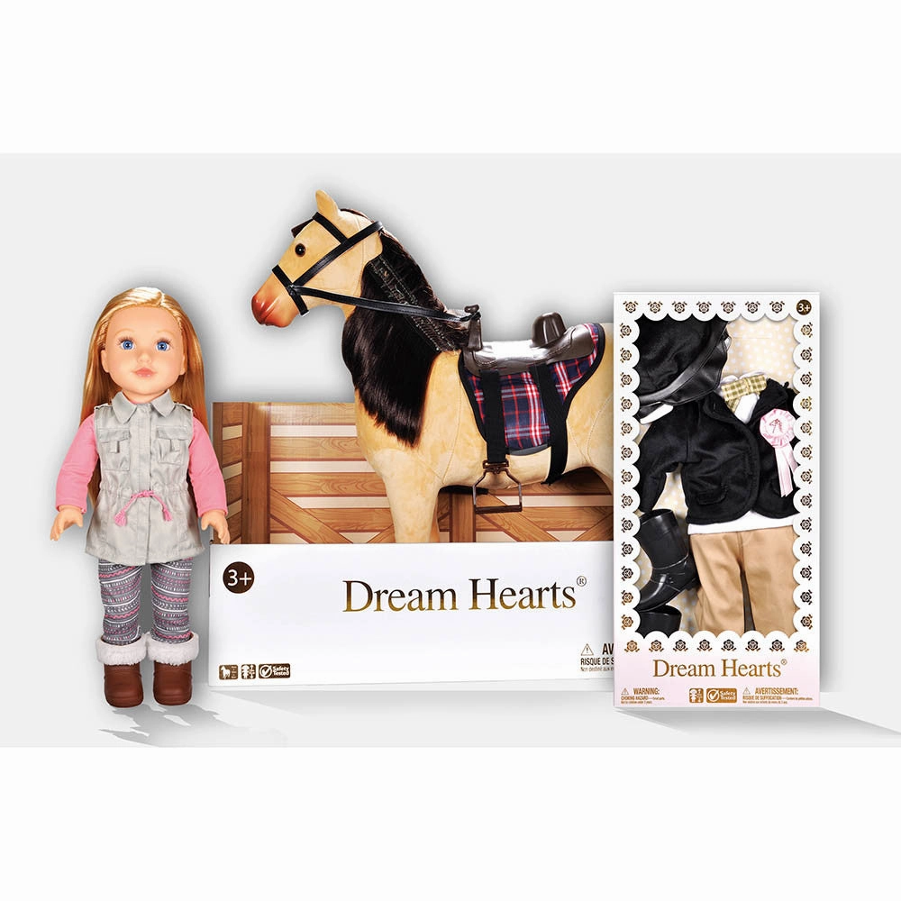 Horse Set   FREE Equestrian outfit set and FREE Soft bodied poseable girl doll - Lilybeth
