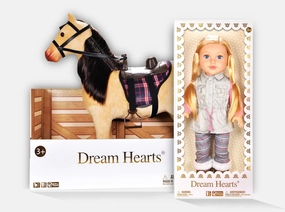 Horse Set   FREE Soft bodied poseable girl doll - Lilybeth