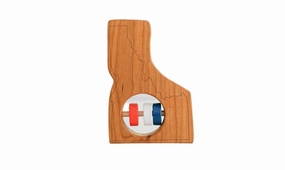 Idaho State Wooden Baby Rattle