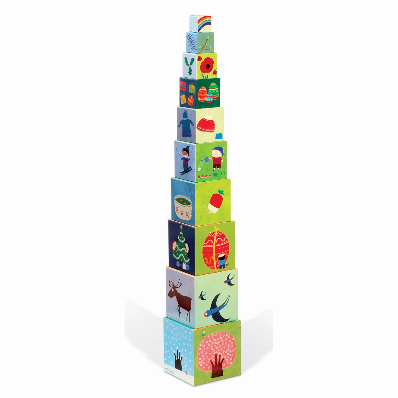 Janod 4 Seasons Square Stacking Pyramid