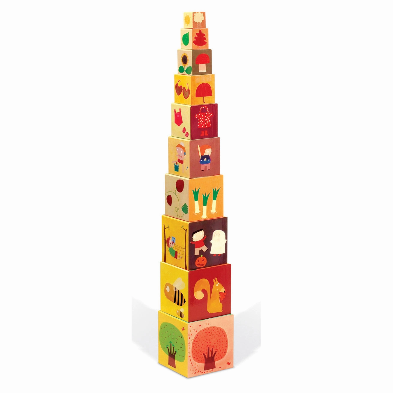 Janod 4 Seasons Square Stacking Pyramid