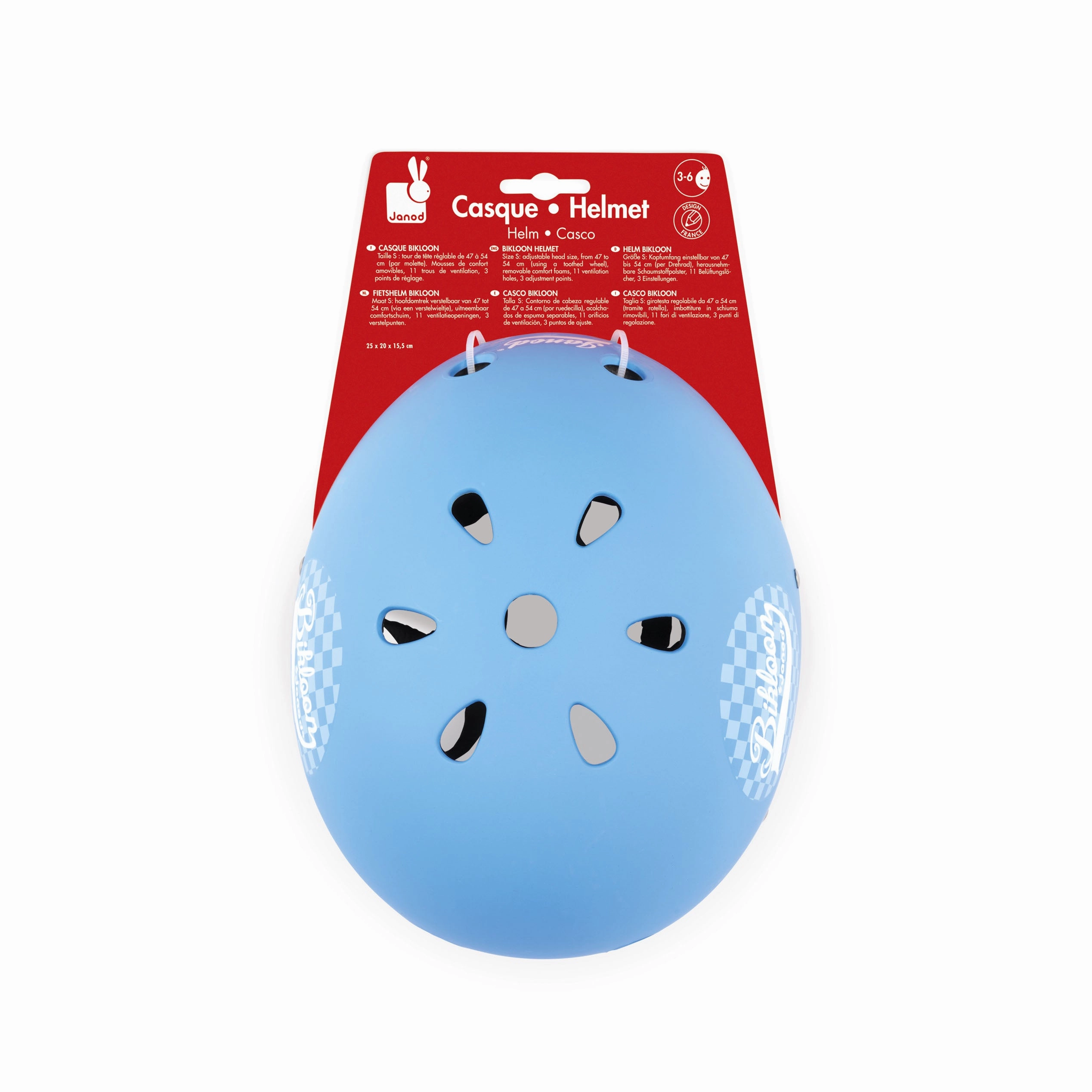Janod Blue Checkered Helmet for Balance Bike