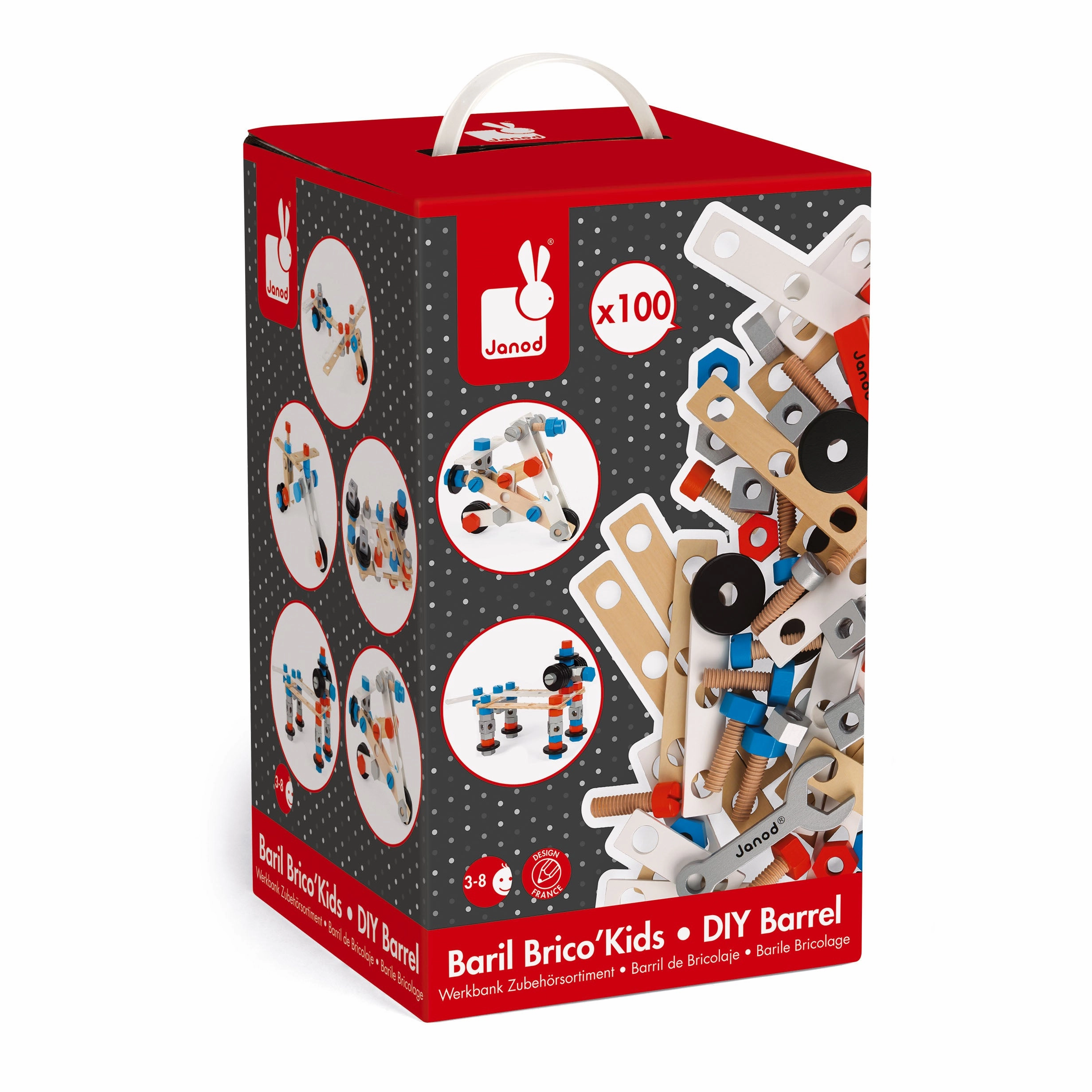 Janod Bricokids DIY Barrel - 100pcs