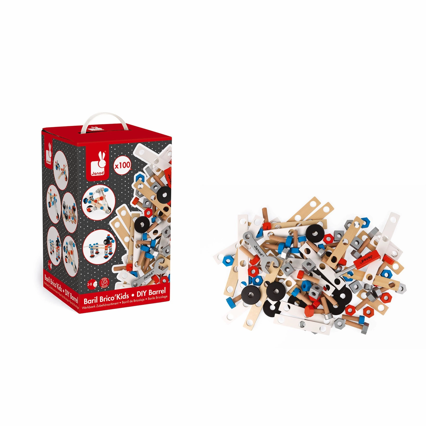 Janod Bricokids DIY Barrel - 100pcs