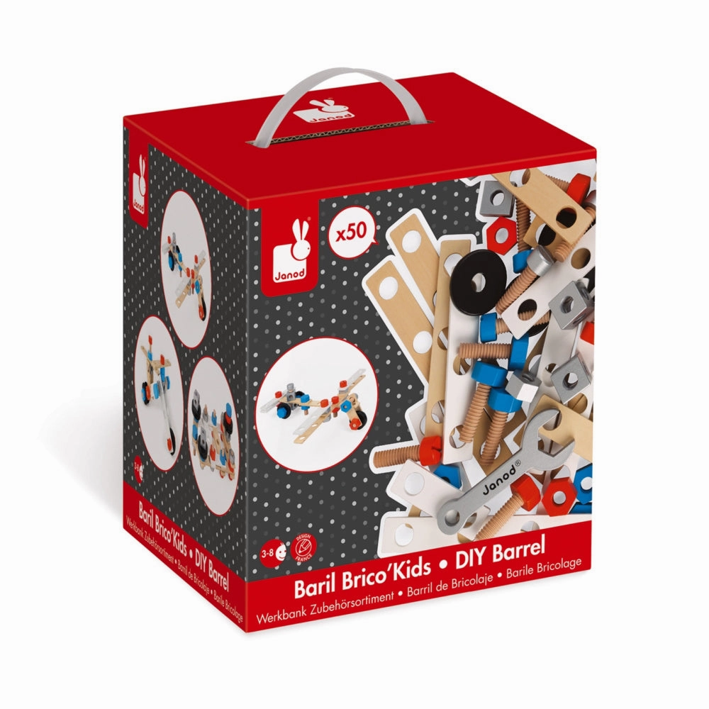 Janod Bricokids DIY Barrel - 50pcs