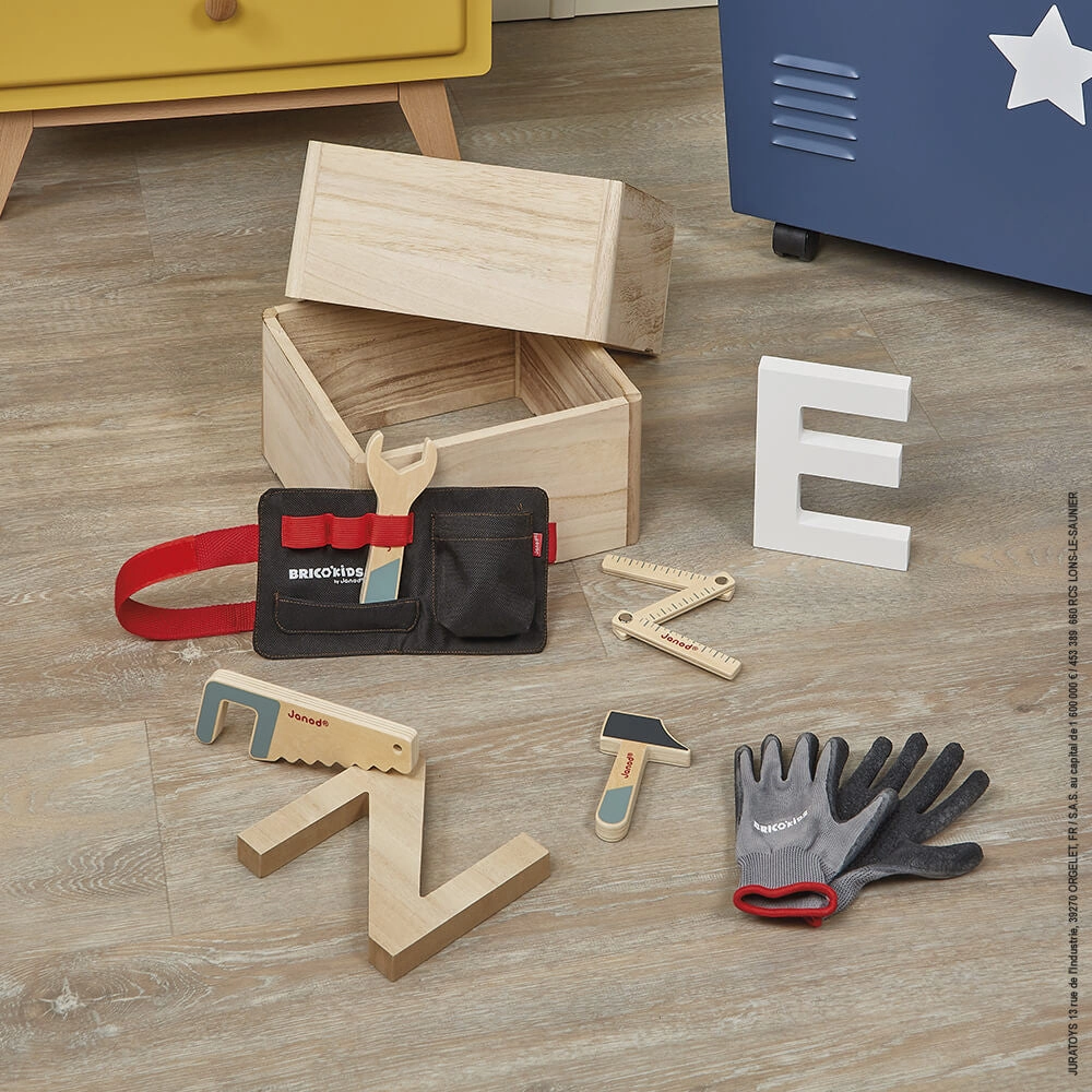Janod Bricokids Tool Belt and Gloves Set