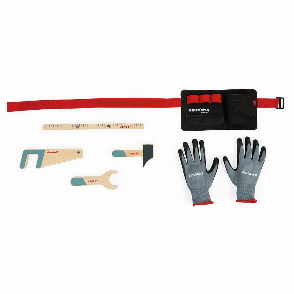 Janod Bricokids Tool Belt and Gloves Set