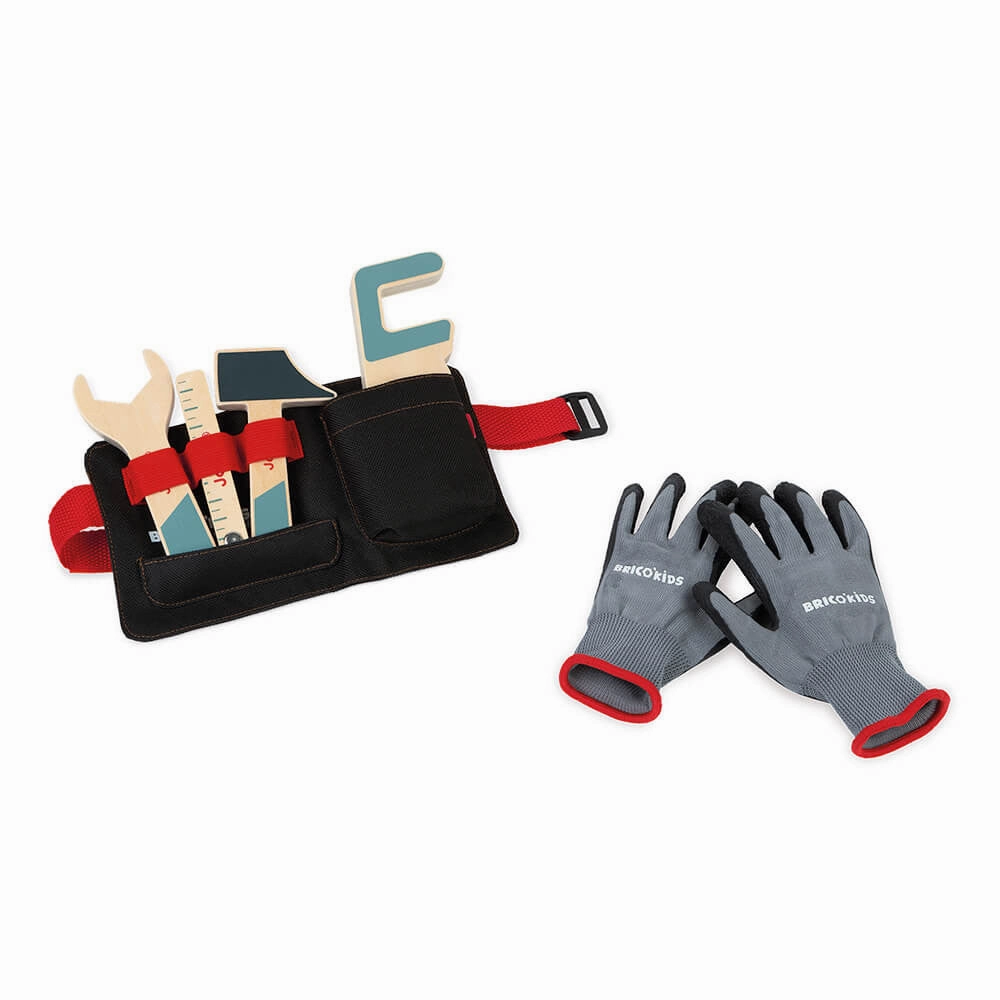 Janod Bricokids Tool Belt and Gloves Set