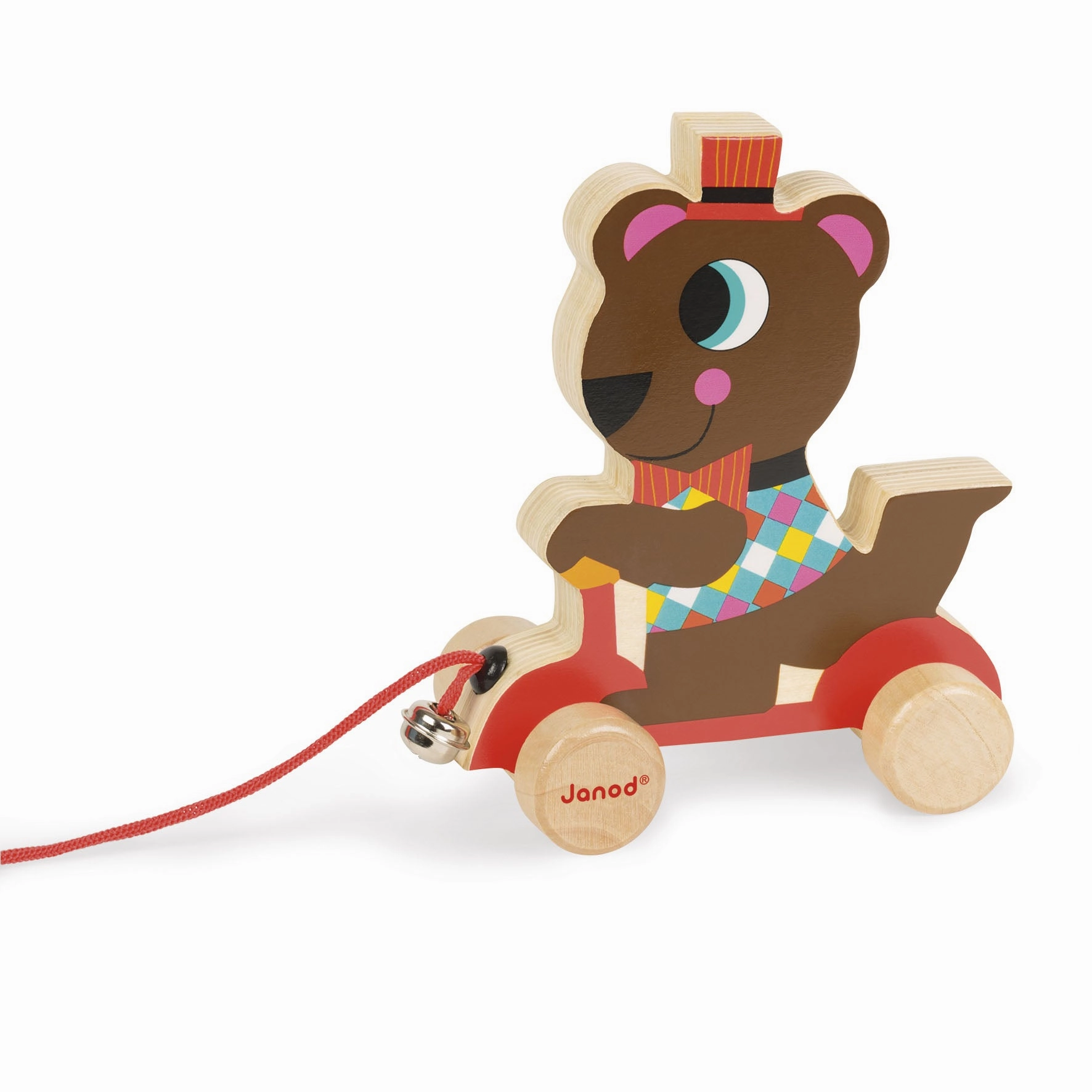 Janod Circus Pull Along Toy Bear