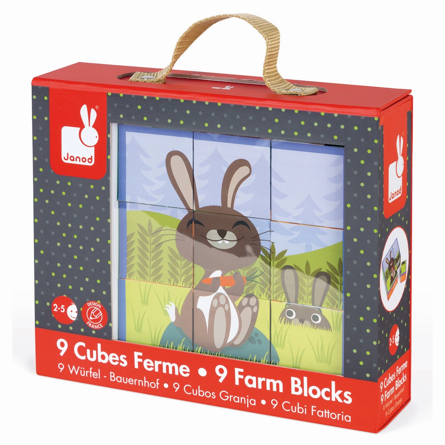 Janod Kubkid Farm Animals Blocks