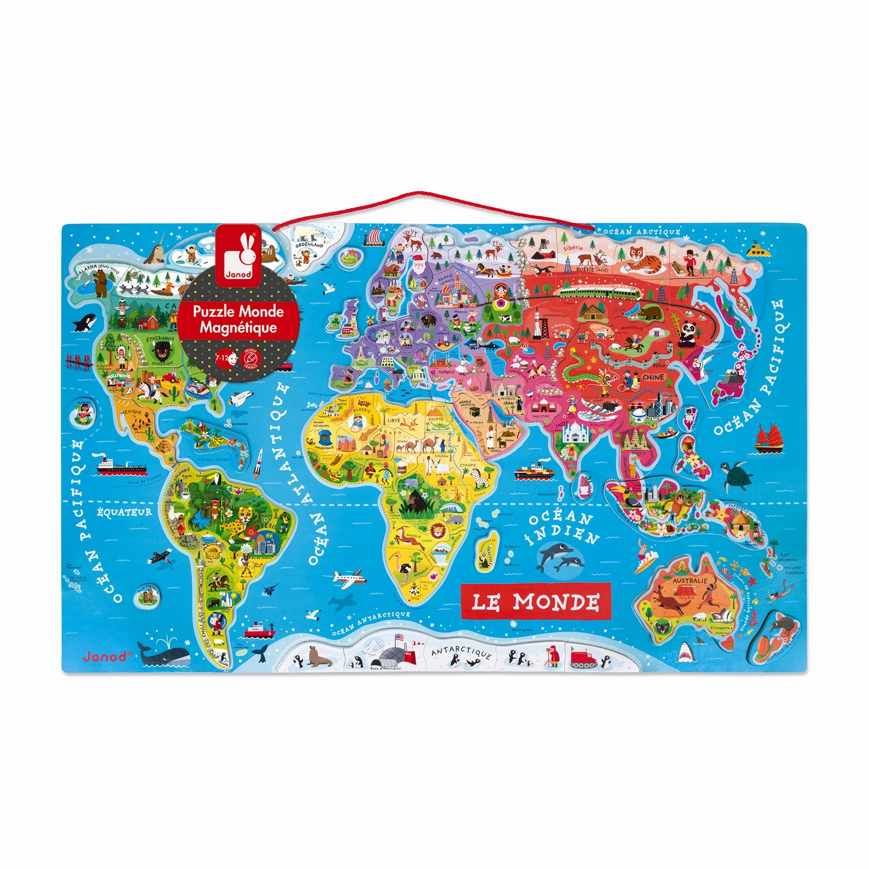 Janod Magnetic World Map Puzzle French Version