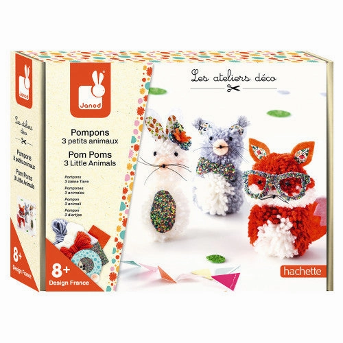 Janod Pom Poms 3 Little Animals