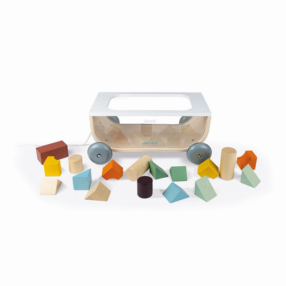 Janod Sweet Cocoon Cart with Blocks