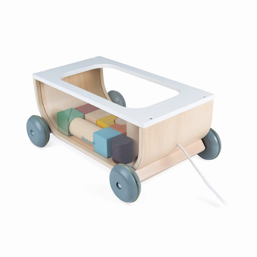 Janod Sweet Cocoon Cart with Blocks