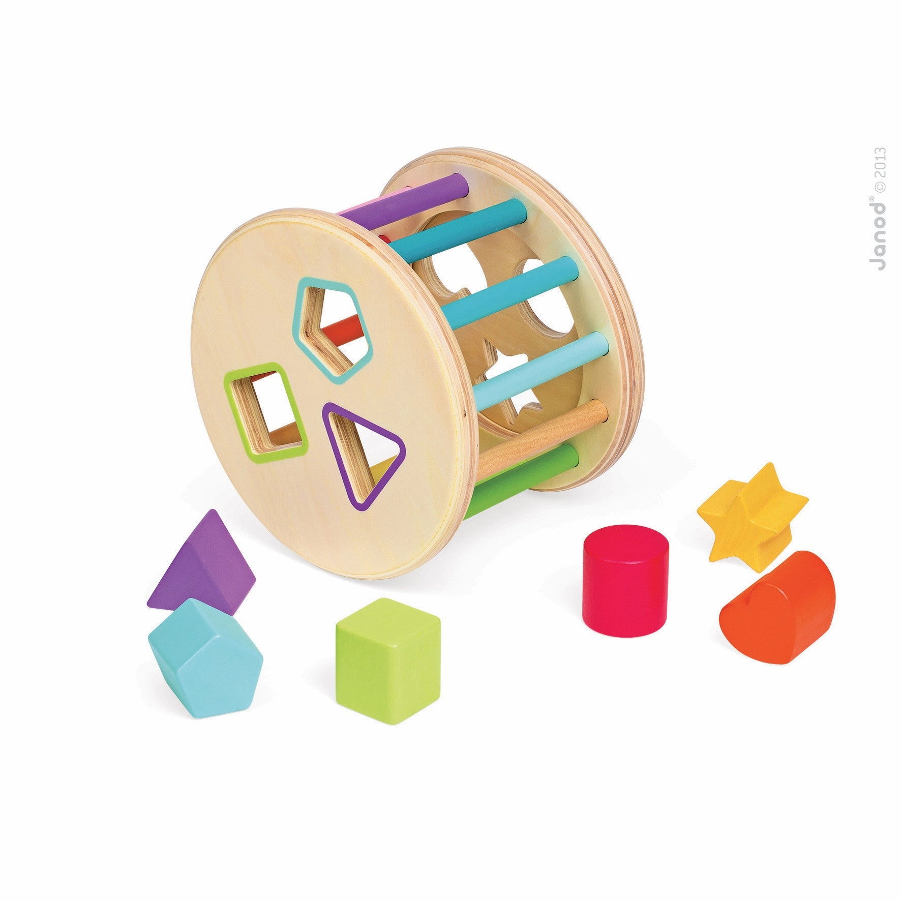 Janod Wood Shape Sorter Drum