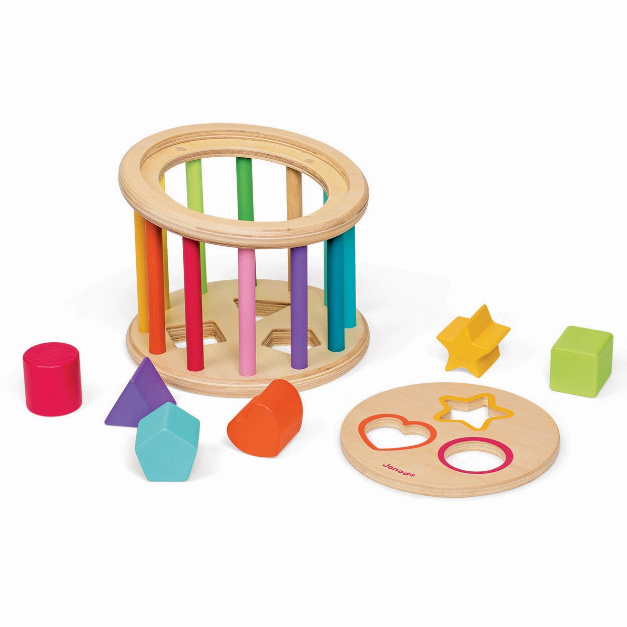 Janod Wood Shape Sorter Drum