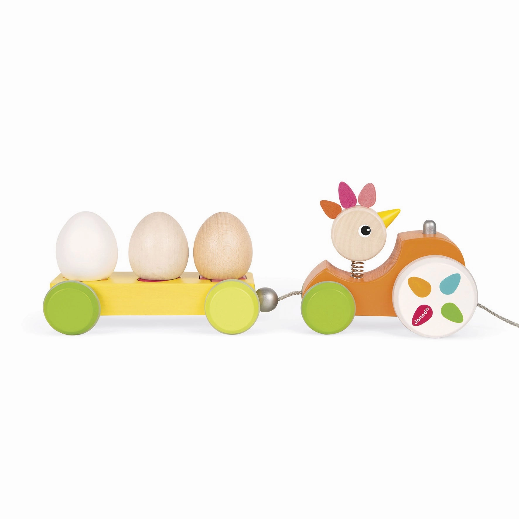 Janod Zigolos Pull Along Tractor Hen