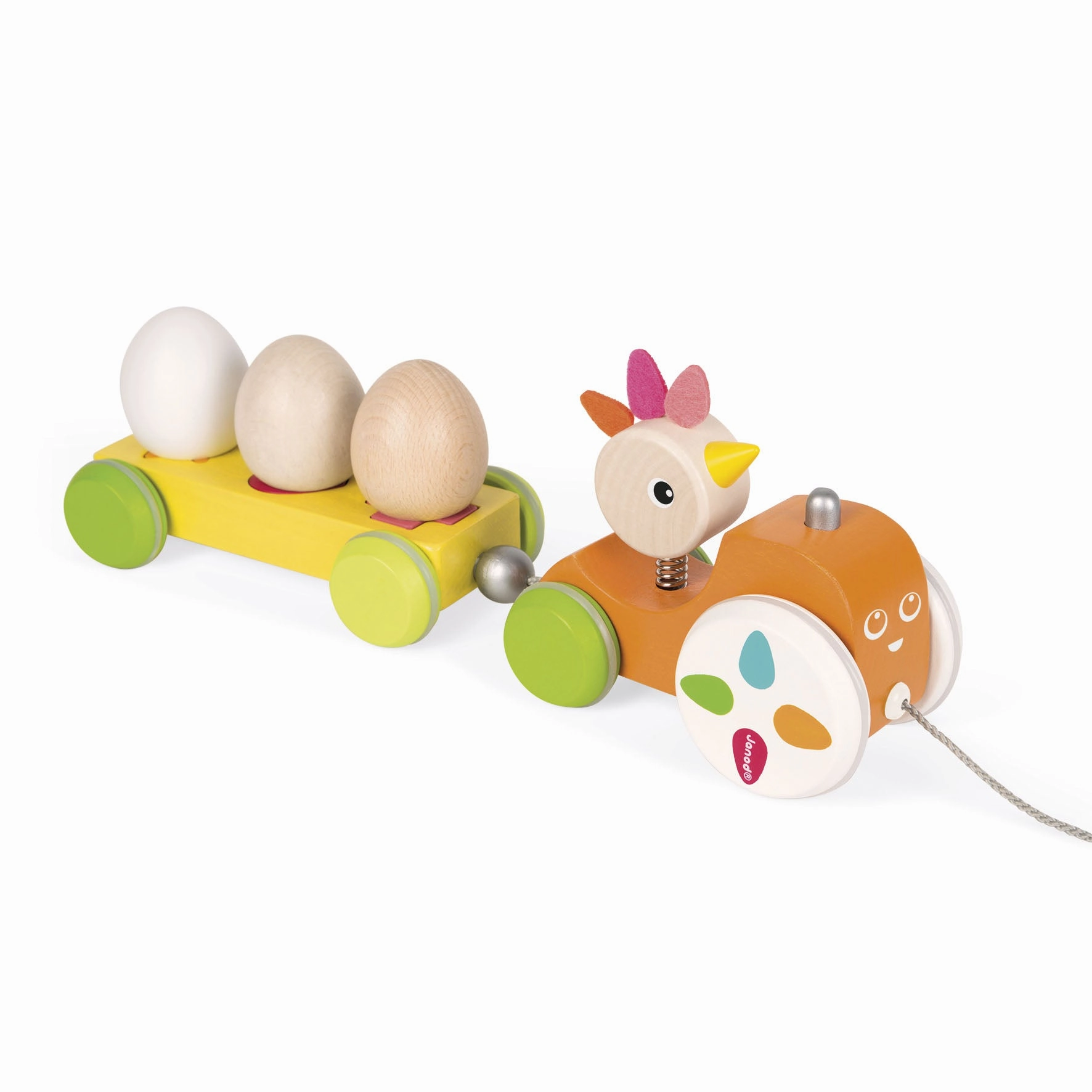 Janod Zigolos Pull Along Tractor Hen