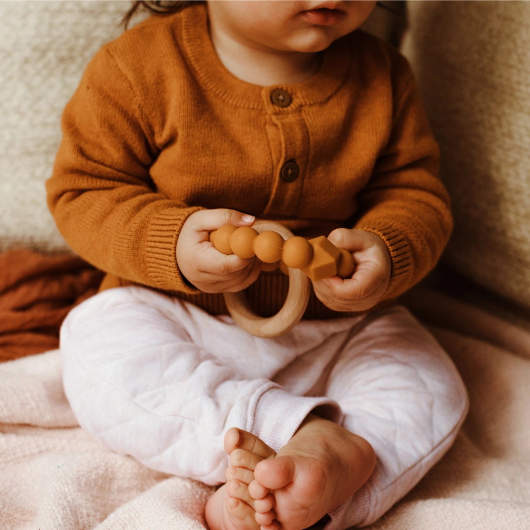 Jellystone Designs Moon Baby Teether - Sage