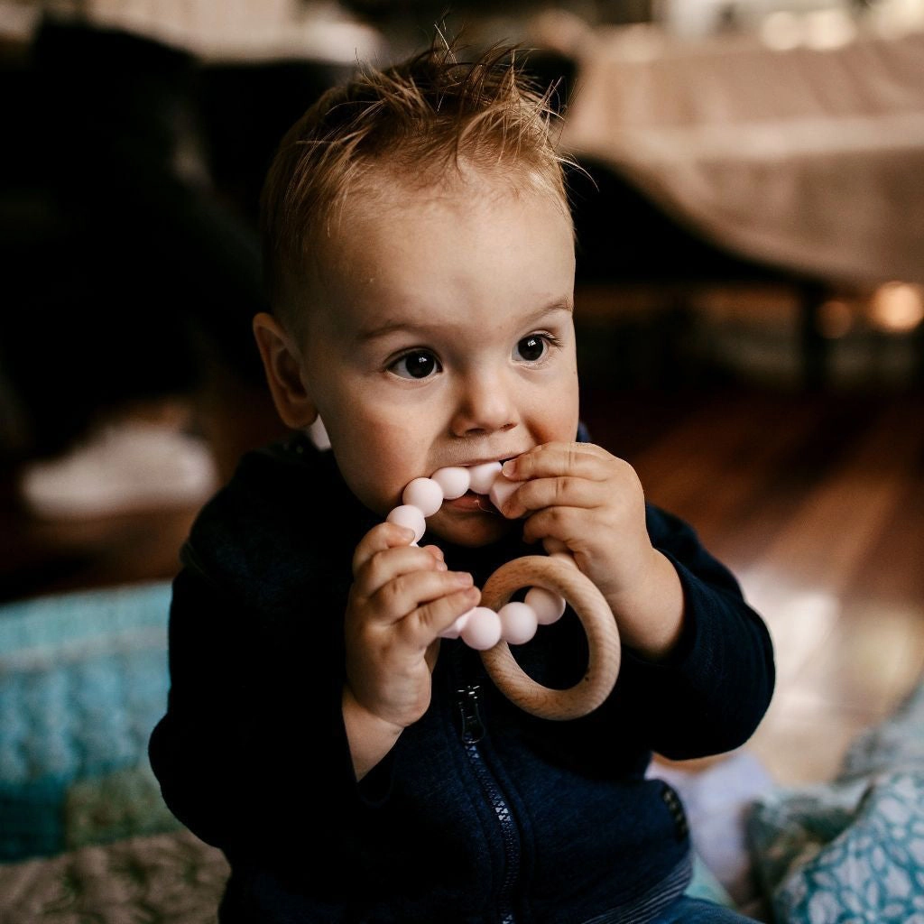 Jellystone Designs Moon Baby Teether - Sage