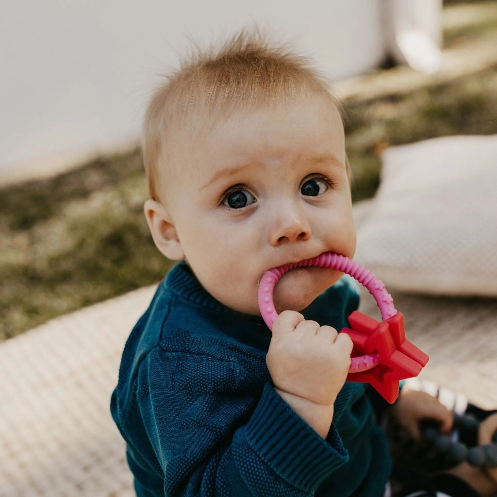 Jellystone Designs Star Baby Teether - Soft Blue