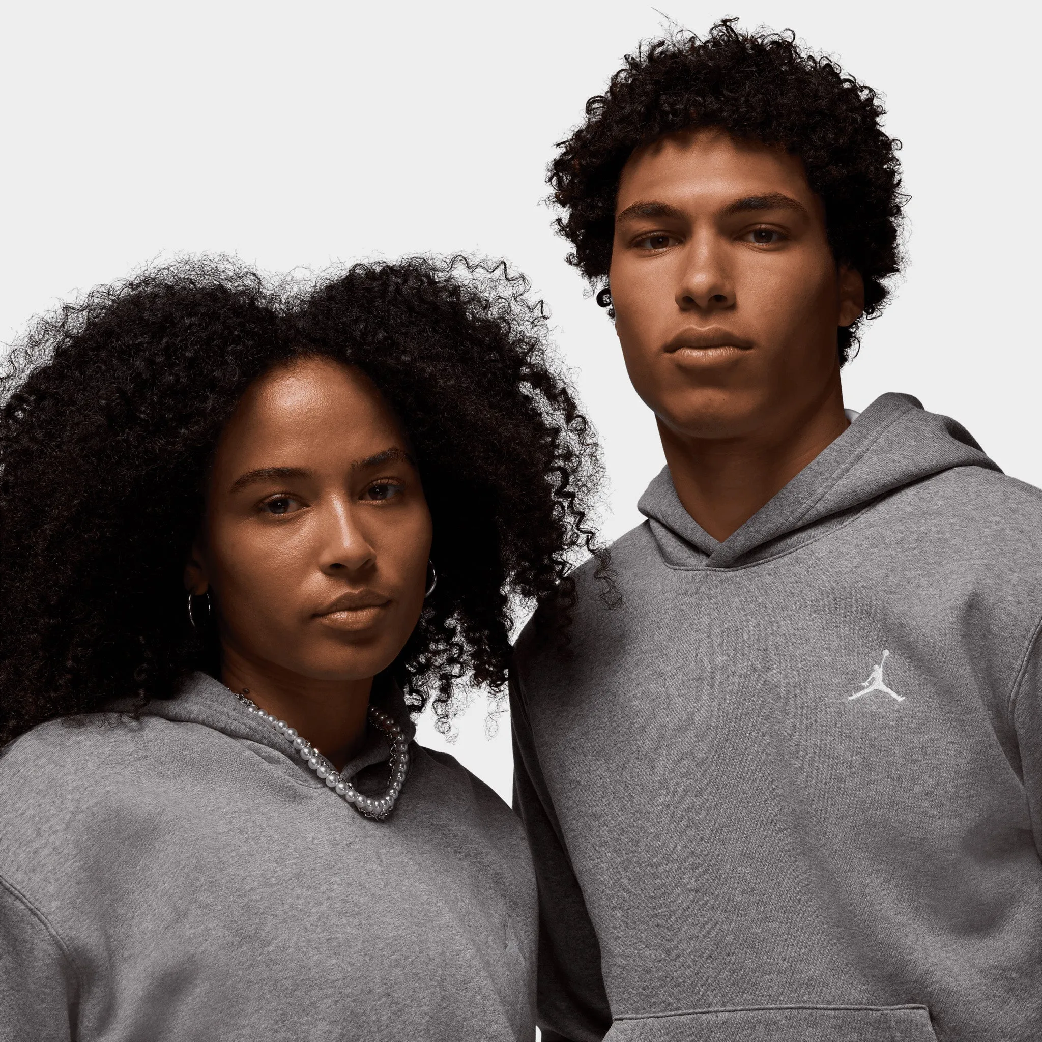 Jordan Jordan Brooklyn Fleece Pullover Hoodie Carbon Heather / White