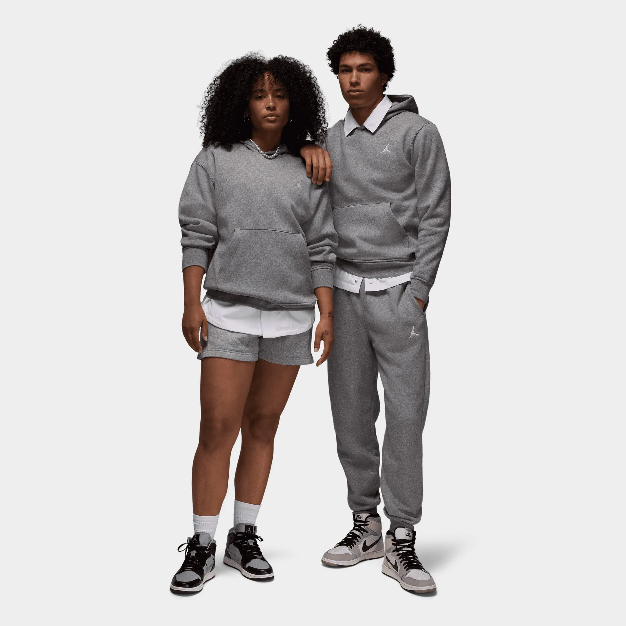 Jordan Jordan Brooklyn Fleece Pullover Hoodie Carbon Heather / White