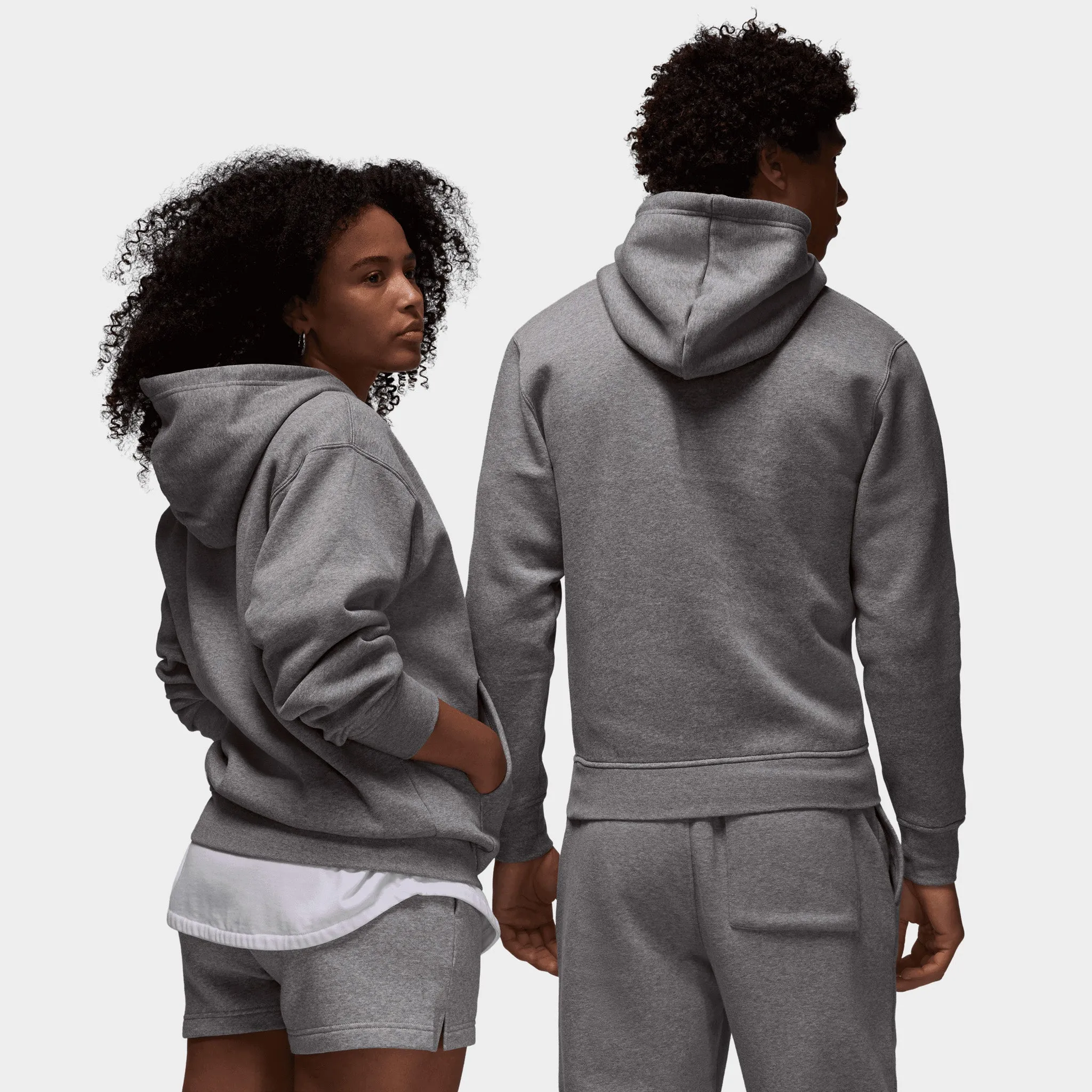 Jordan Jordan Brooklyn Fleece Pullover Hoodie Carbon Heather / White