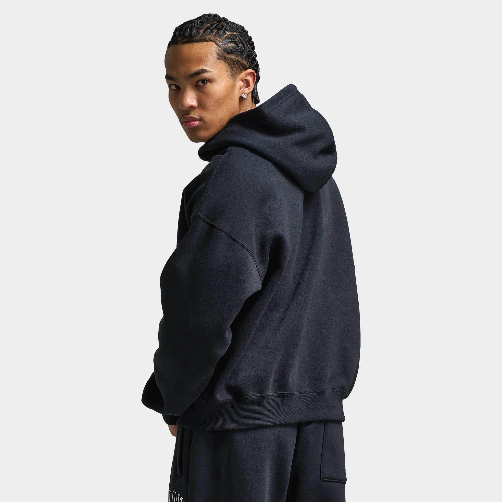 Jordan Jordan Brooklyn Oversized Graphic Pullover Hoodie Black / Gym Red