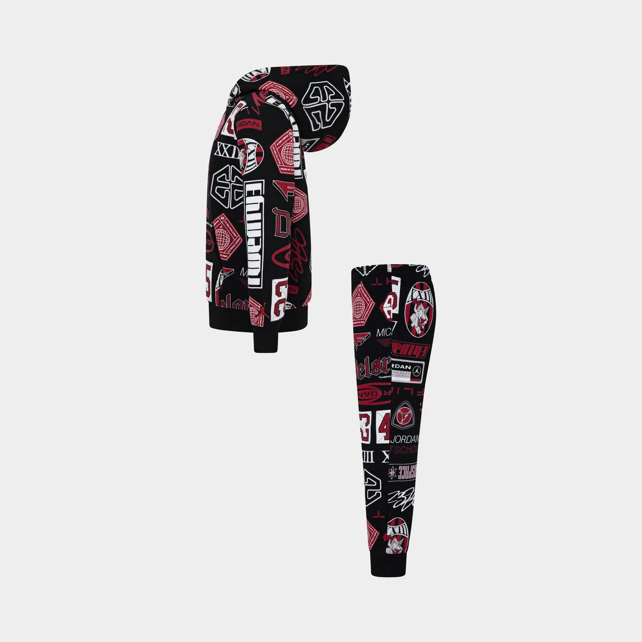 Jordan Jordan Child Boys' All-Over-Print Brooklyn Fleece Pullover Hoodie Set / Black