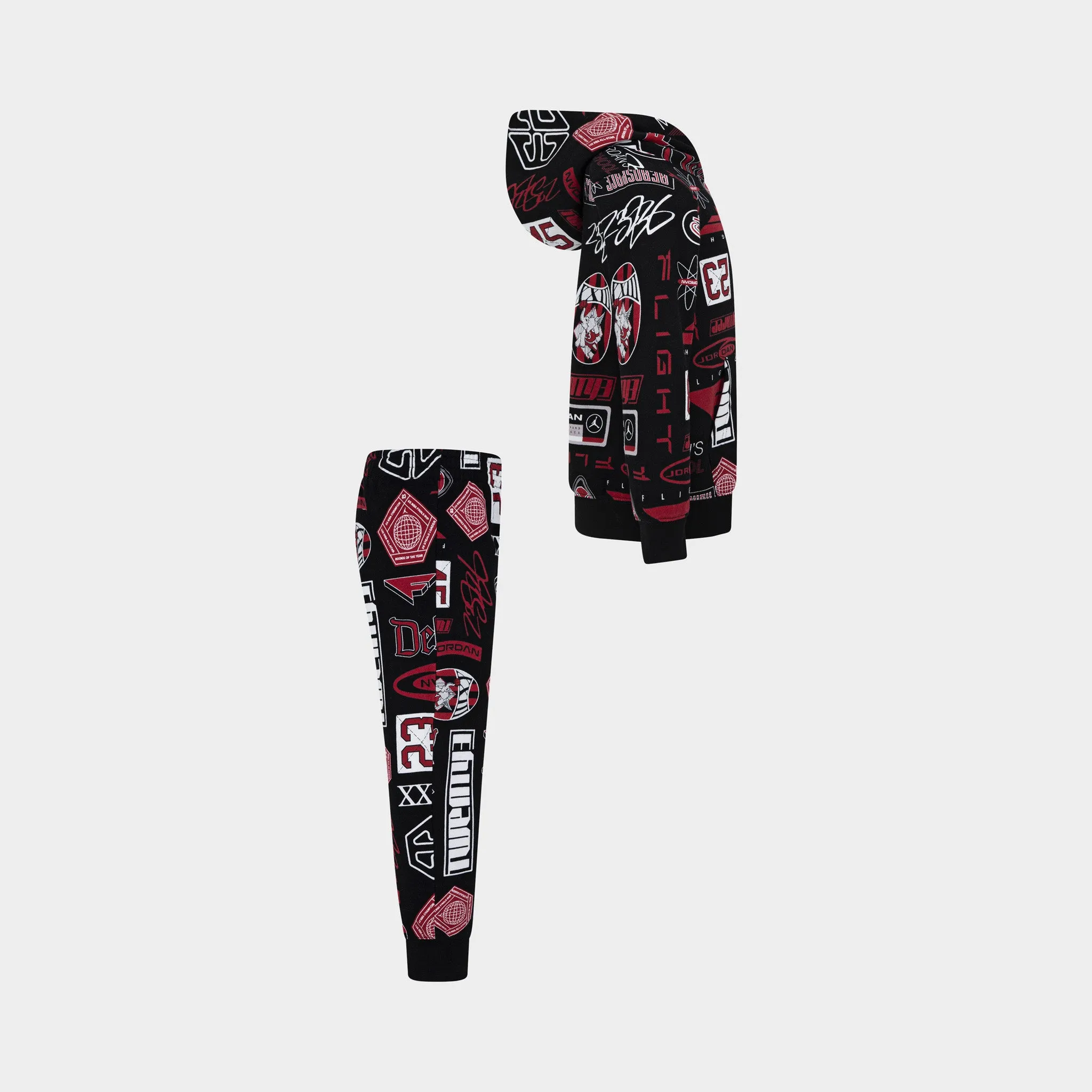 Jordan Jordan Child Boys' All-Over-Print Brooklyn Fleece Pullover Hoodie Set / Black