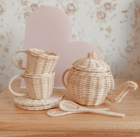 Juni Moon Little Sippers Rattan tea set - 7pcs
