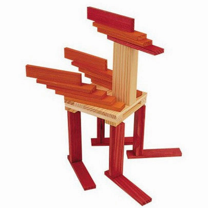 Kapla Red/Orange 40 Wooden Block and Art Book