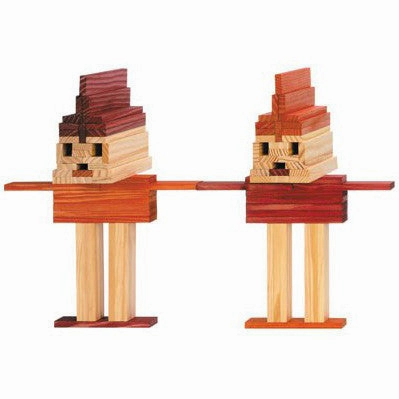 Kapla Red/Orange 40 Wooden Block and Art Book