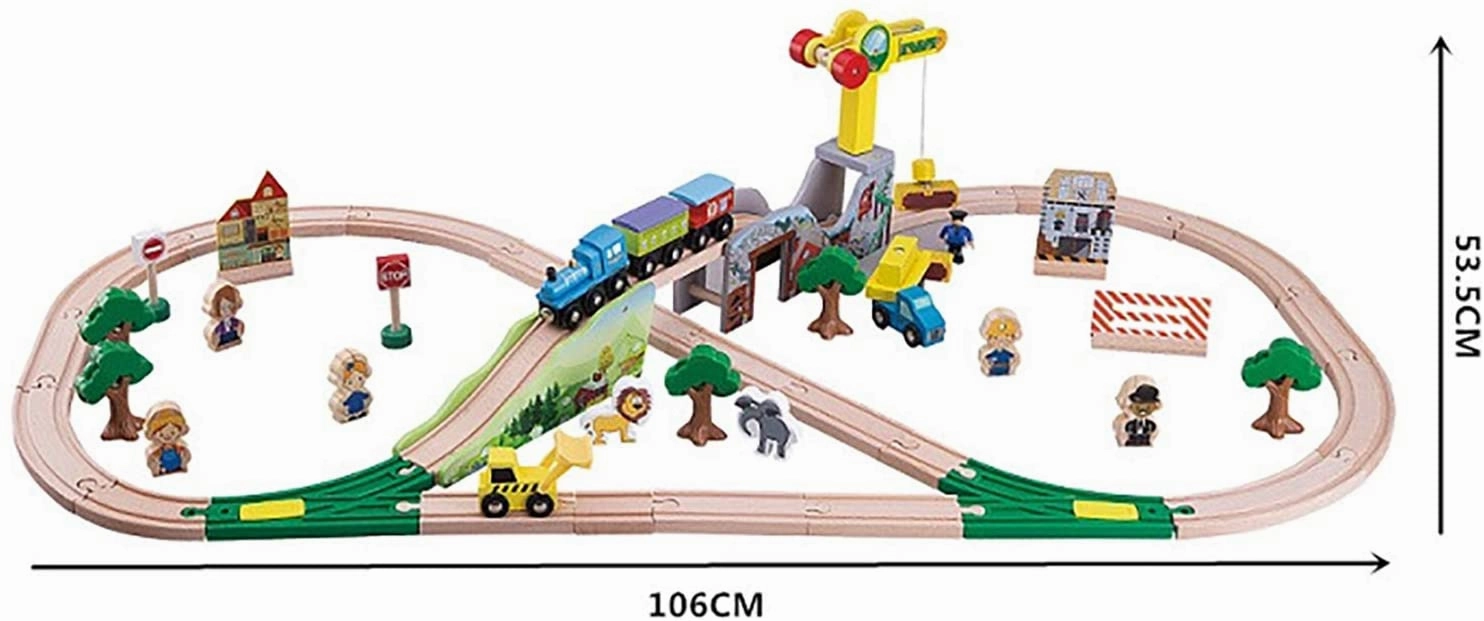 kids wooden scence train track